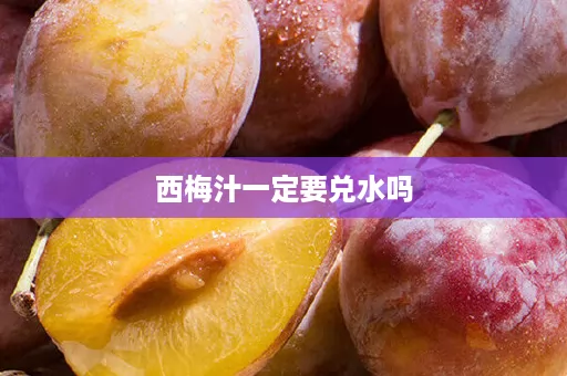 西梅汁一定要兑水吗